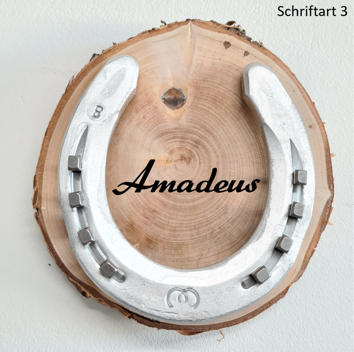 Wooden Luck with Name Silver