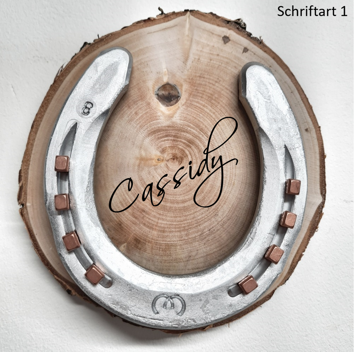 Wooden Luck with Name Silver