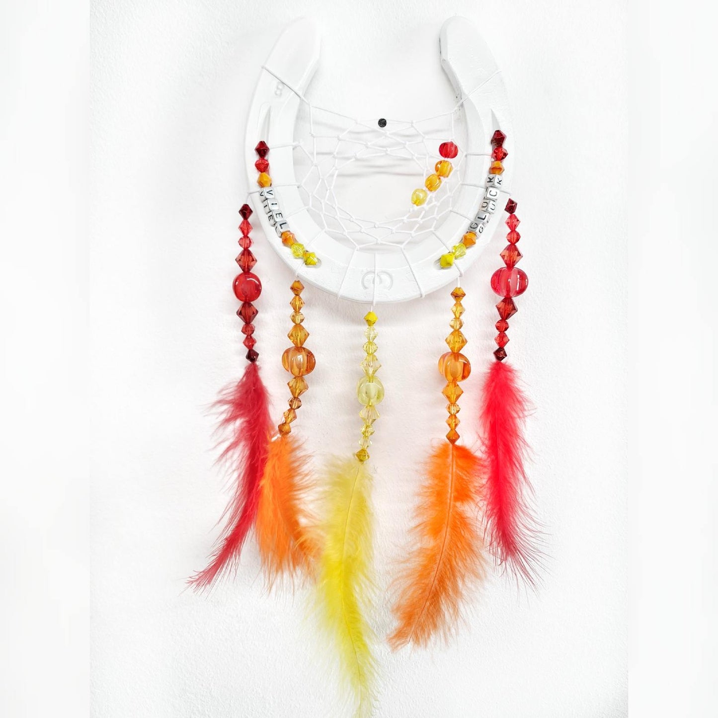 Dream Catcher with Names White-Red-Orange-Yellow